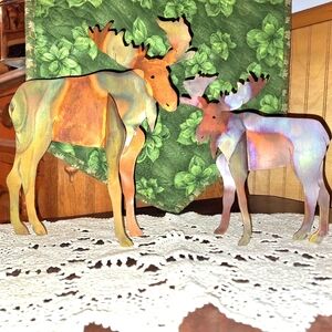 Metal Plasma Cut Moose Set, Copper Wash Finish NWT